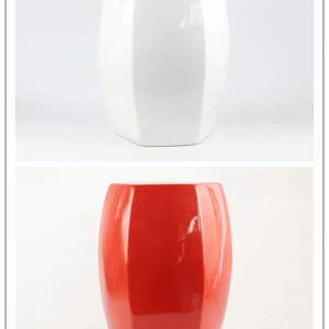 RYIR122-B/C   Simple color red white ceramic outdoor stools