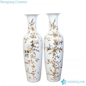 RZKN02   Gold rosemary pattern giant ceramic vase for hall