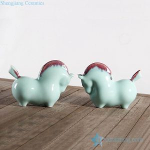 RZLY01-04     Jingdezhen green color animal ceramic figurines