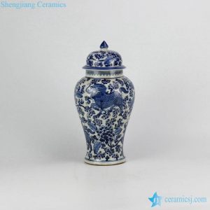 RZHM04  China ancient monster kylin pattern hand draft style porcelain ginger jar