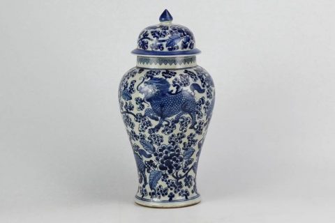 RZHM04  China ancient monster kylin pattern hand draft style porcelain ginger jar