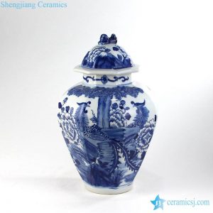 RYLU146  Couple birds pattern Chinese wedding decor porcelain jar