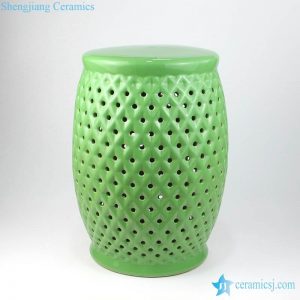 RYIR125     Bright green color grids design ceramic stool