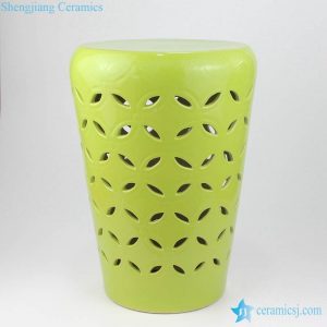 RYIR129  Mint green plain color rice hole porcelain stool