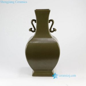 RYPM51   Four sides army green ceramic vase