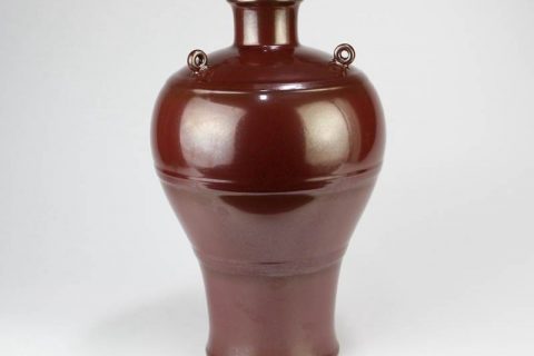 RYPM52    Rust red glaze hanging on wall porcelain vase