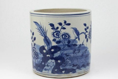RZKT03-B    Hand paint China style bird flower pattern ceramic pen holder