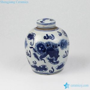 RZKT05-A   Kylin pattern Jingdezhen design small cookie jar