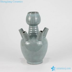 RZMQ02    Unique shape crackle glaze ceramic tulip vase