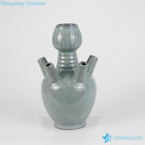 RZMQ02    Unique shape crackle glaze ceramic tulip vase