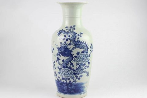 RZMW03-A  Luxury hotel exhibition dragon floral blue and white vase