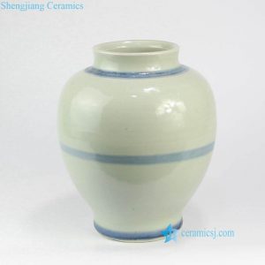RZNA15    Light blue round line Ming Dynasty antique clay urn