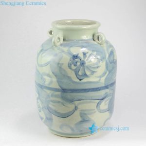 RZNA16   Floral Ming Dynasty hanging ceramic vase