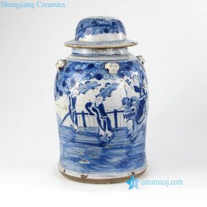 DS-RZEY15   Kylin bring kids to home pattern Chinese antique ceramic lamp base