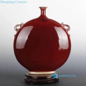 RZFW30    Big round red moon shape porcelain vase