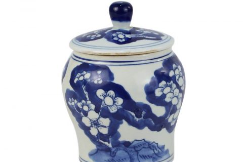 RZIQ08    Qing Dynasty hand painted antique style winter blossom ceramic spice jar