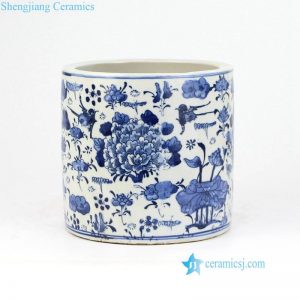RZKT03-D    Blue and white floral ceramic cheap vase