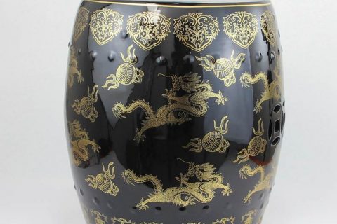 RZKL18    Black and gold dragon pattern porcelain seat for dinning room