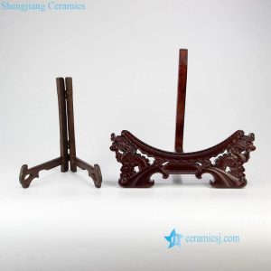 RZNC01 02  Jingdezhen folding wooden display stand for 12 inches ceramic plate