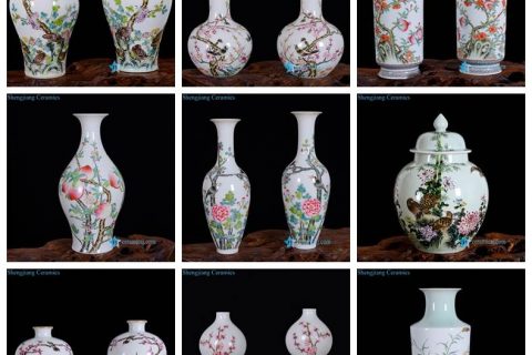 RZNF02-12   Bright colorful delicate hand painted Qing Dynasty reproduction porcelain vase