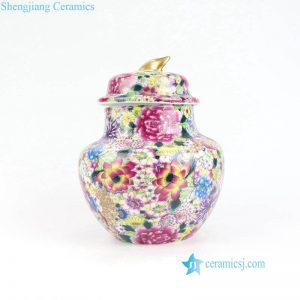 RYRK32    Thousands beautiful flower pattern ceramic mini jar