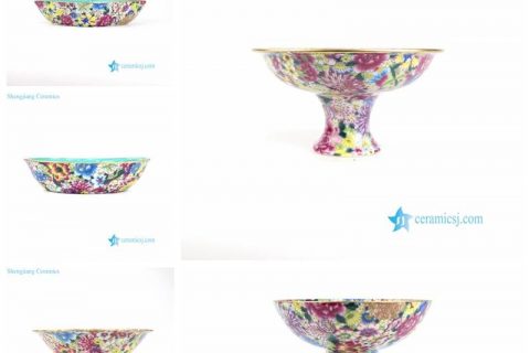 RYRK33-42    Different style flower design Qing Dynasty ceramic plates