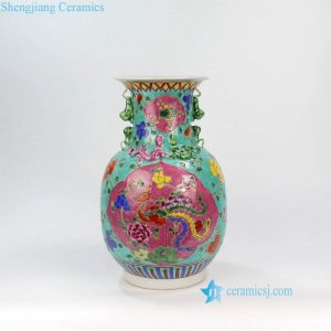 RYZG12-B   Qing Dynasty phoenix floral pattern hand painted reproduction porcelain vase