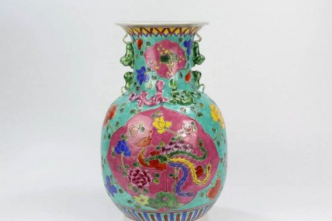 RYZG12-B   Qing Dynasty phoenix floral pattern hand painted reproduction porcelain vase