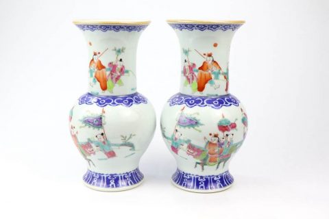 RZIH12   Jingdezhen China traditional wedding gift kylin brings children pattern ceramic vase