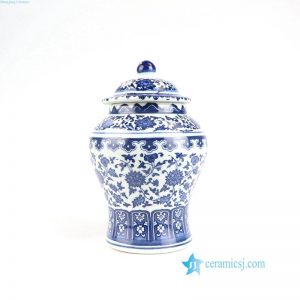 RZNV01  Asia blue and white flower porcelain jar