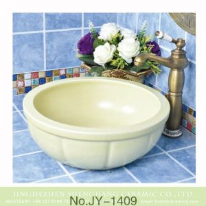 SJJY-1409 11 31 38   Macaroon color plain ceramic sink bowl for cabinet