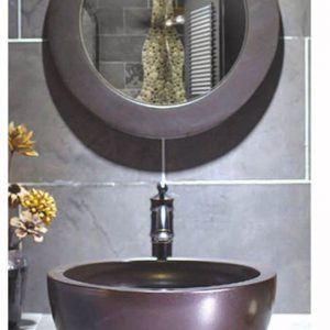 SJJY-2012-3   Bathroom thick layer matt metal style ceramic material sink
