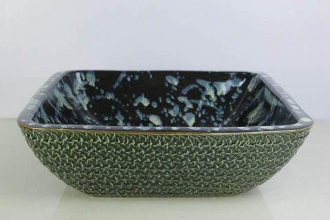 sjbyl-6134    Green surface black inside with white spray ceramic square sink