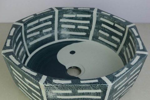 sjbyl-6183  Daoism style eight-diagram-shaped appetizer patter ceramic wash basin
