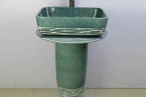 sjbyl-6293   Jingdezhen Shengjiang Ceramics outlet green lake style ceramic pedestal wash hand sink