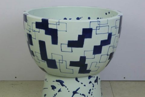 sjbyl-6304   Geometric blue and white post modern ceramic mop sink