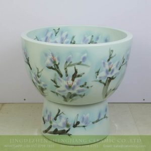 sjbyl-6321    Purple magnolia flower pattern ceramic urine pool