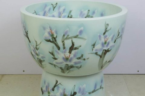 sjbyl-6321    Purple magnolia flower pattern ceramic urine pool