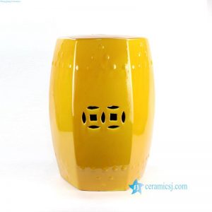 RZKL20   Jingdezhen style mustard porcelain seat