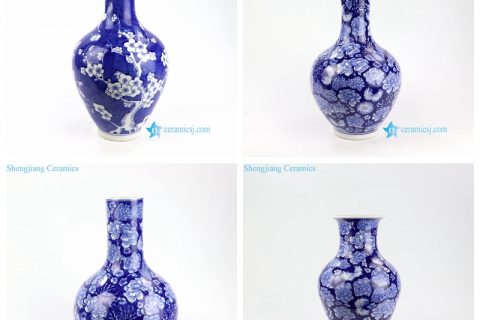 RYCI57-ABC RYCI58-A   Home decor blue background floral porcelain vase