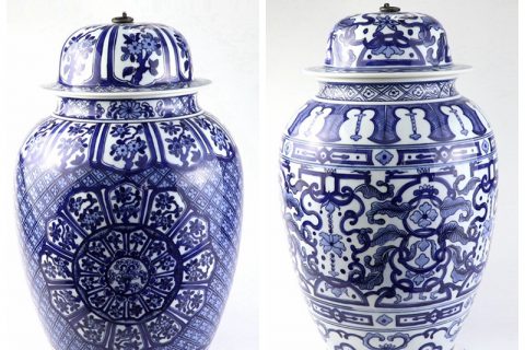 RZFQ28-29   Hand painted high painting skill blue and white collection ceramic jar