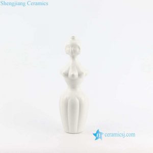 RZLK25-H   Art sculpture style milk white porcelain lady body vase