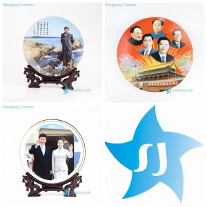 RZOD0124   China president Mao and Xi ceramic leader plates for exhibition