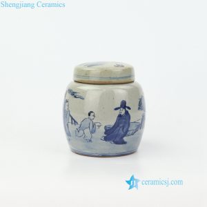 RZIQ17   High hand paint skill ancient China scholars and students pattern ceramic jar
