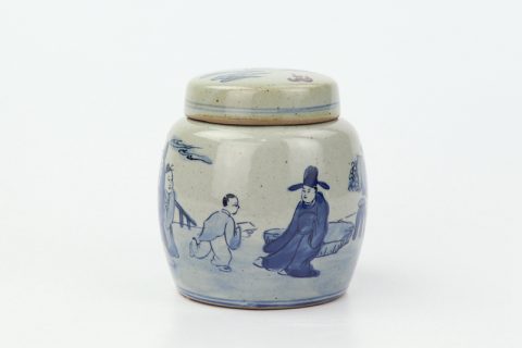 RZIQ17   High hand paint skill ancient China scholars and students pattern ceramic jar