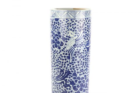 RZKT09-B    Hand drawing blue and white phoenix ceramic umbrella stand