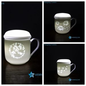 RZOJ01-ABC   Hand carved Jingdezhen unique skill transparent hole porcelain tea cup