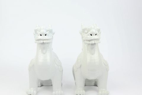 RZKC04-B   Pure white ceramic dragon statues