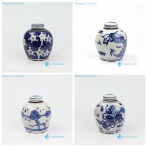 RZKT10-AD  Antique style hand draws mini ceramic jar