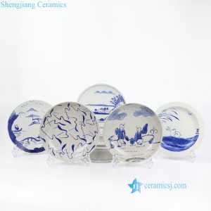 RZOQ01   China style crude clay material hand painted ceramic fruit plate